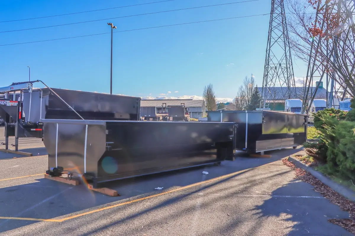 Roll-off dumpster ready for waste disposal at job site for Estate Cleanout Dumpster Rental in Falmouth